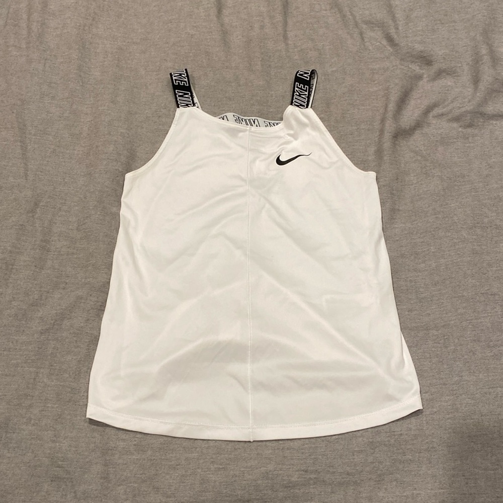 Flowy white Nike tank top.